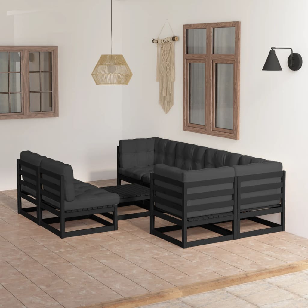 vidaXL 8-tlg. Garten-Lounge-Set Massivholz Kiefer