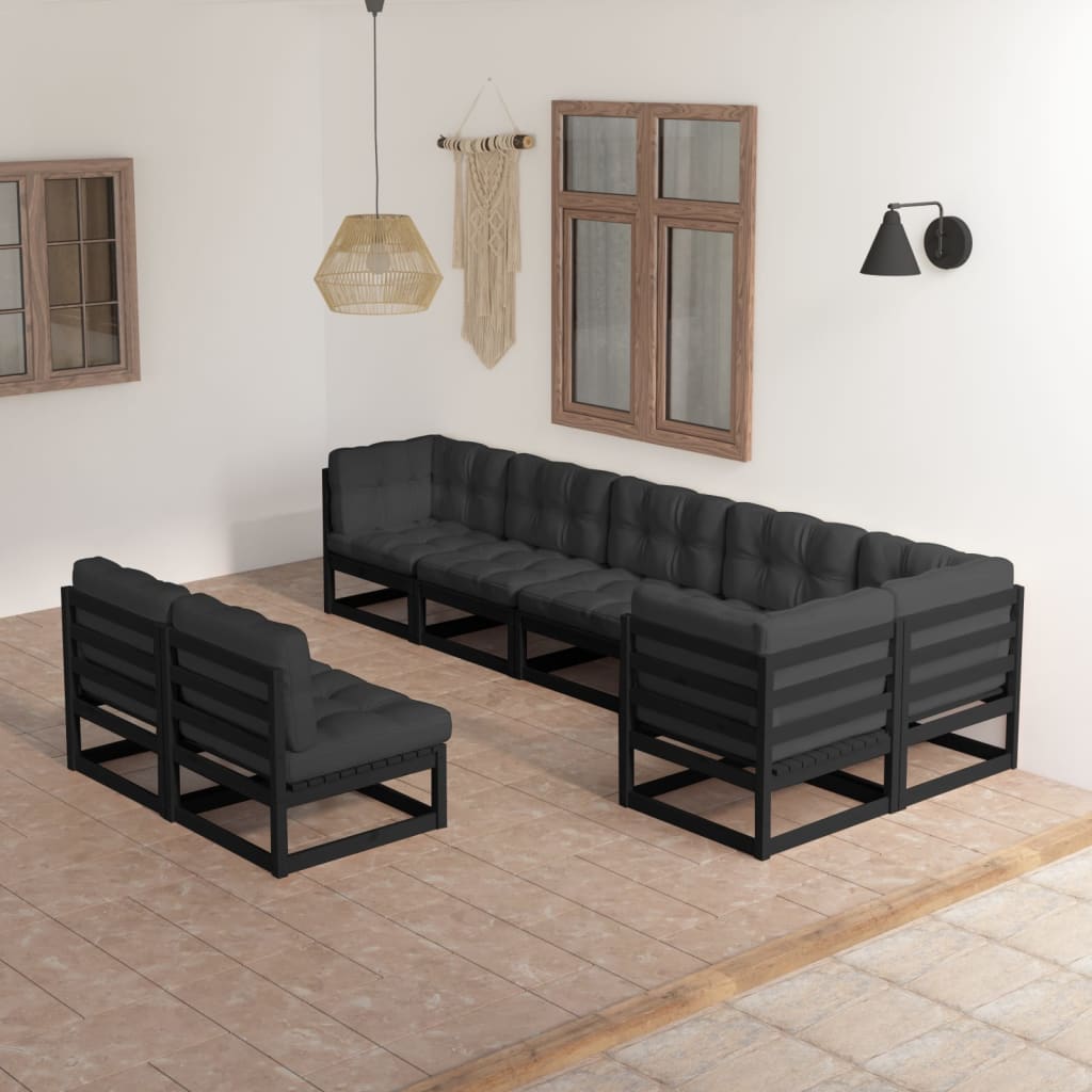 vidaXL 8-tlg. Garten-Lounge-Set mit Kissen Massivholz Kiefer