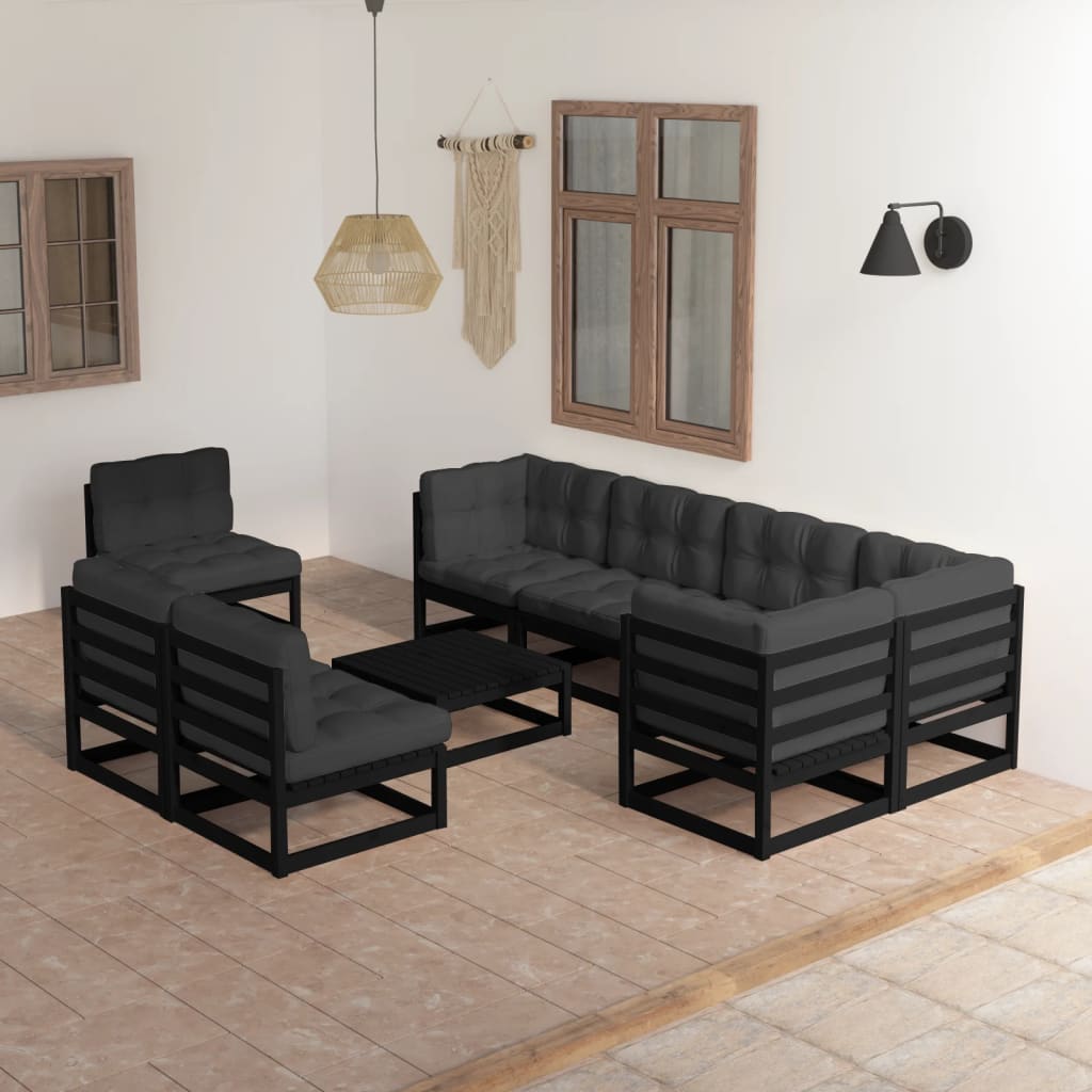 vidaXL 9-tlg. Garten-Lounge-Set Honigbraun Massivholz Kiefer