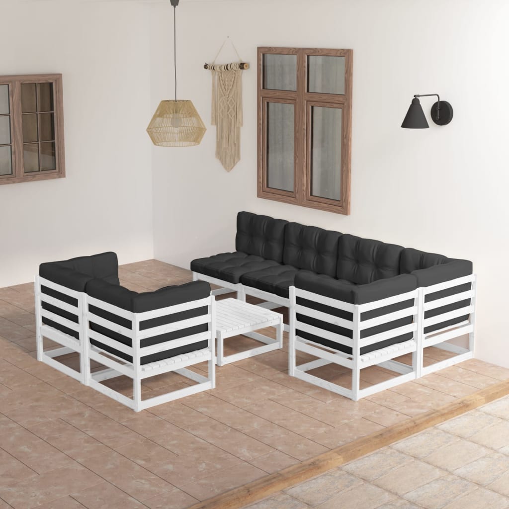 vidaXL 8-tlg. Garten-Lounge-Set Massivholz Kiefer