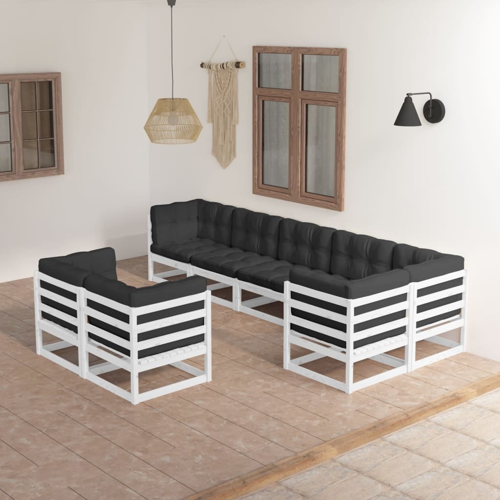 vidaXL 8-tlg. Garten-Lounge-Set Massivholz Kiefer