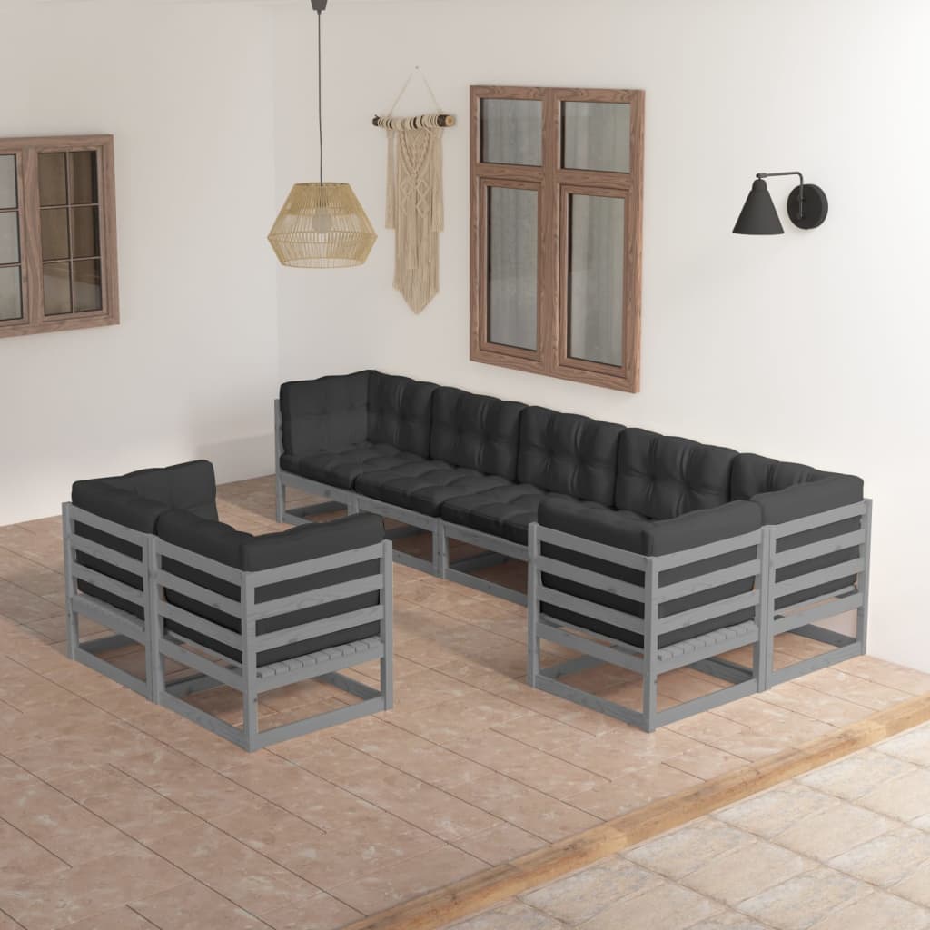 vidaXL 8-tlg. Garten-Lounge-Set Massivholz Kiefer