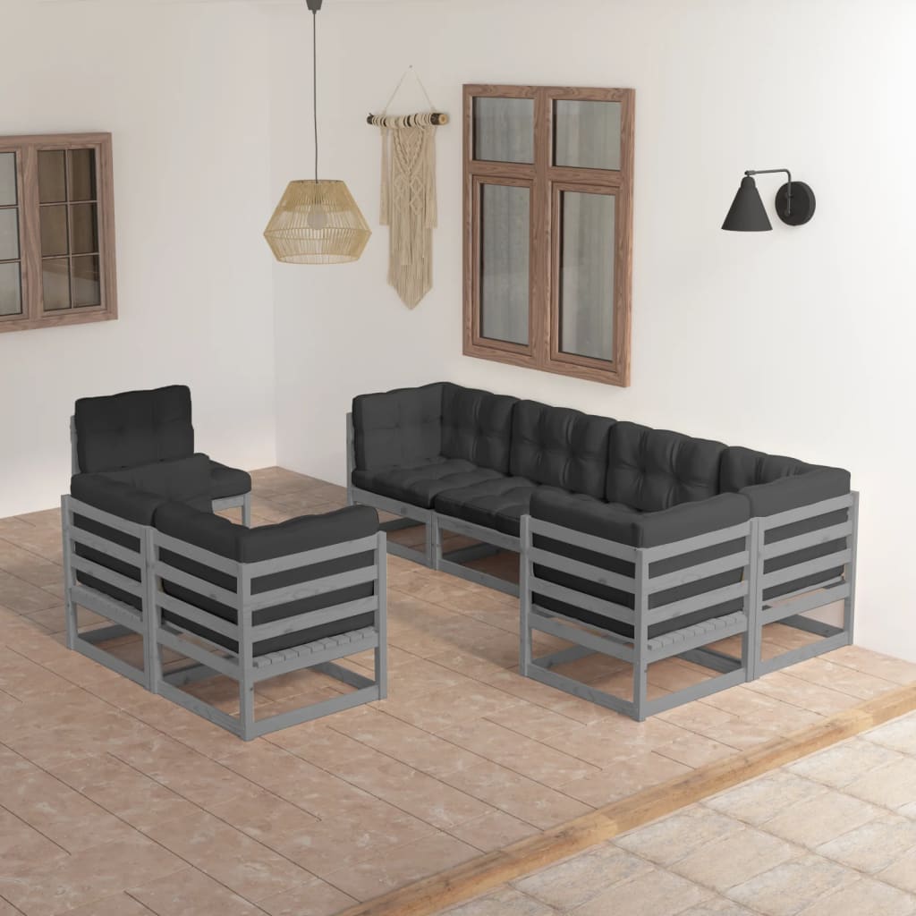 vidaXL 8-tlg. Garten-Lounge-Set Massivholz Kiefer