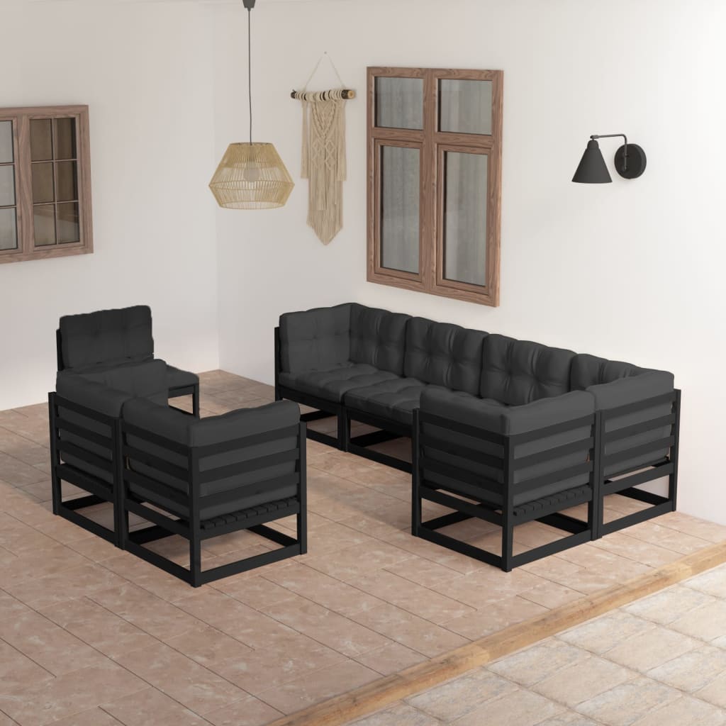 vidaXL 8-tlg. Garten-Lounge-Set Massivholz Kiefer