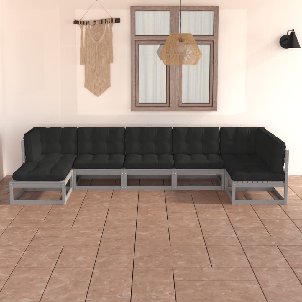 vidaXL 7-tlg. Garten-Lounge-Set Massivholz Kiefer
