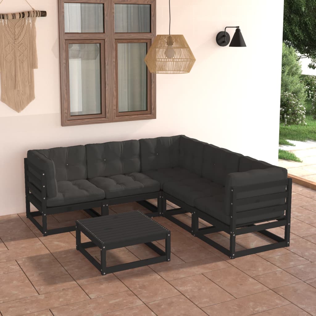 vidaXL 6-tlg. Garten-Lounge-Set Massivholz Kiefer