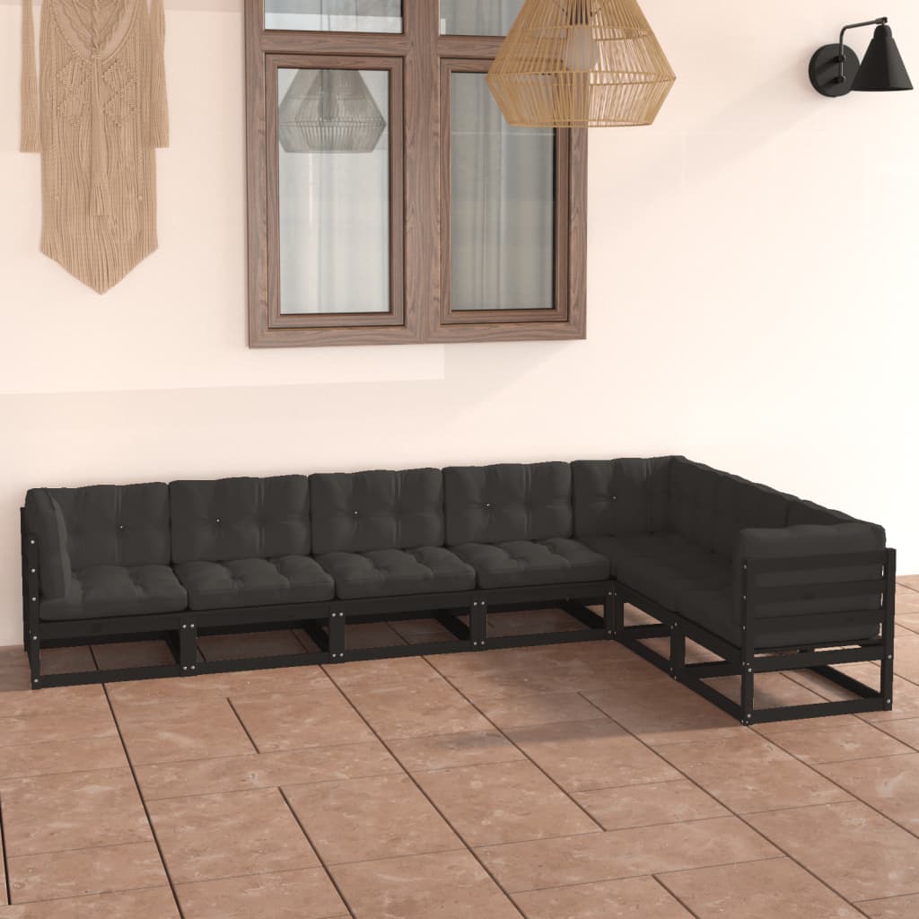 vidaXL 7-tlg. Garten-Lounge-Set Massivholz Kiefer