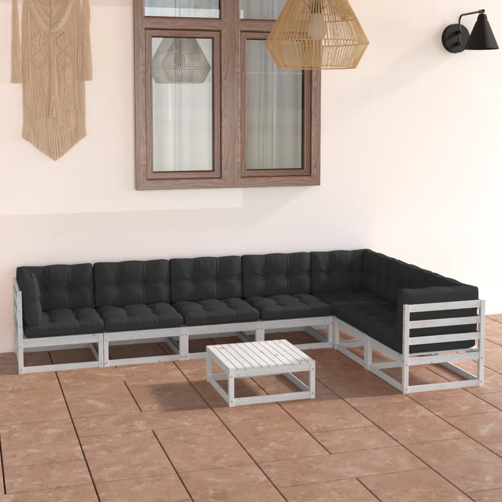vidaXL 8-tlg. Garten-Lounge-Set Massivholz Kiefer