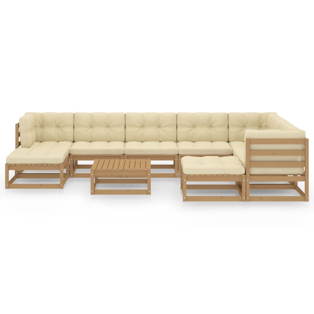vidaXL 10-tlg. Garten-Lounge-Set Massivholz Kiefer
