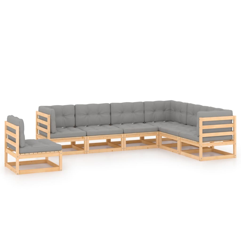 vidaXL 7-tlg. Garten-Lounge-Set Honigbraun Massivholz Kiefer
