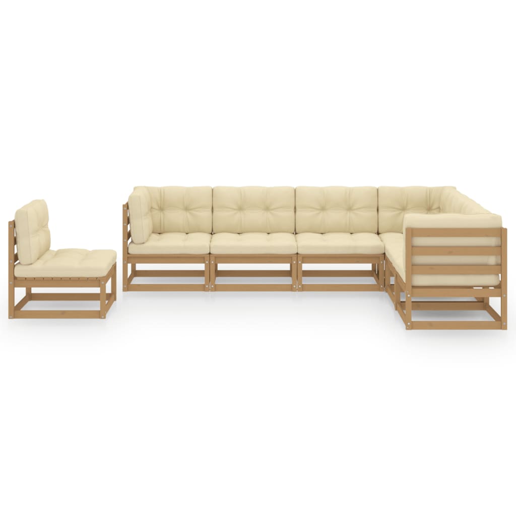 vidaXL 7-tlg. Garten-Lounge-Set Honigbraun Massivholz Kiefer