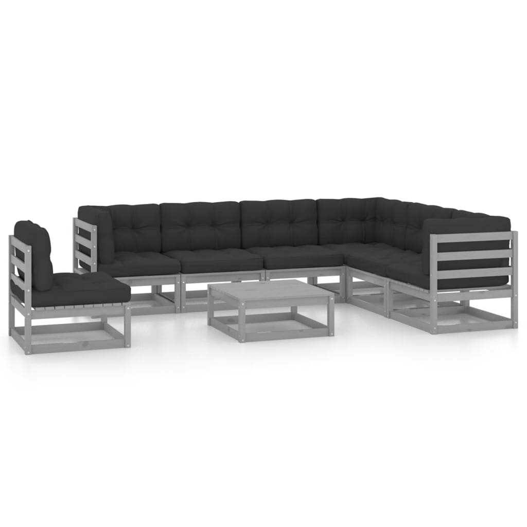 vidaXL 8-tlg. Garten-Lounge-Set Honigbraun Massivholz Kiefer