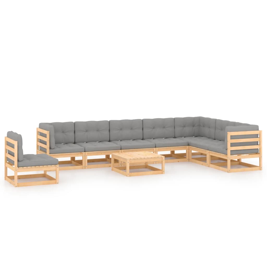vidaXL 9-tlg. Garten-Lounge-Set Honigbraun Massivholz Kiefer