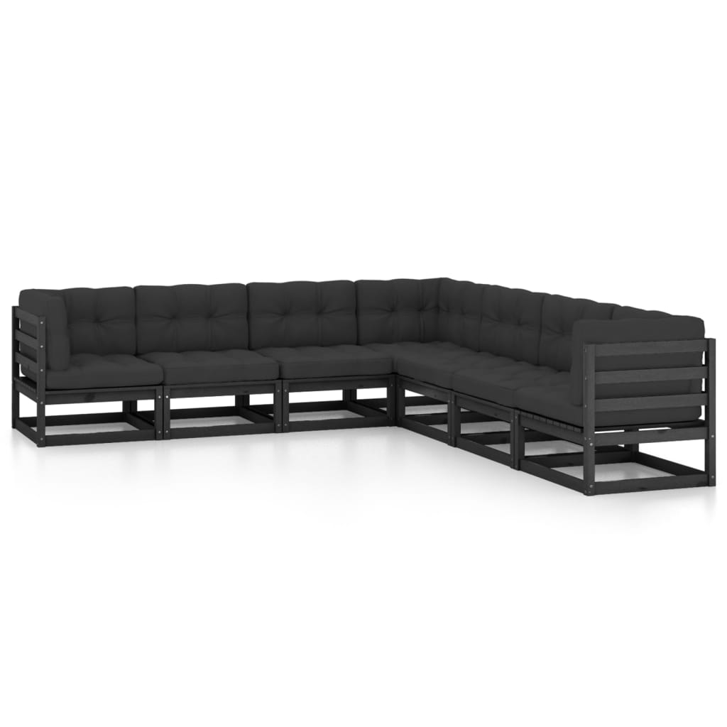 vidaXL 7-tlg. Garten-Lounge-Set Massivholz Kiefer