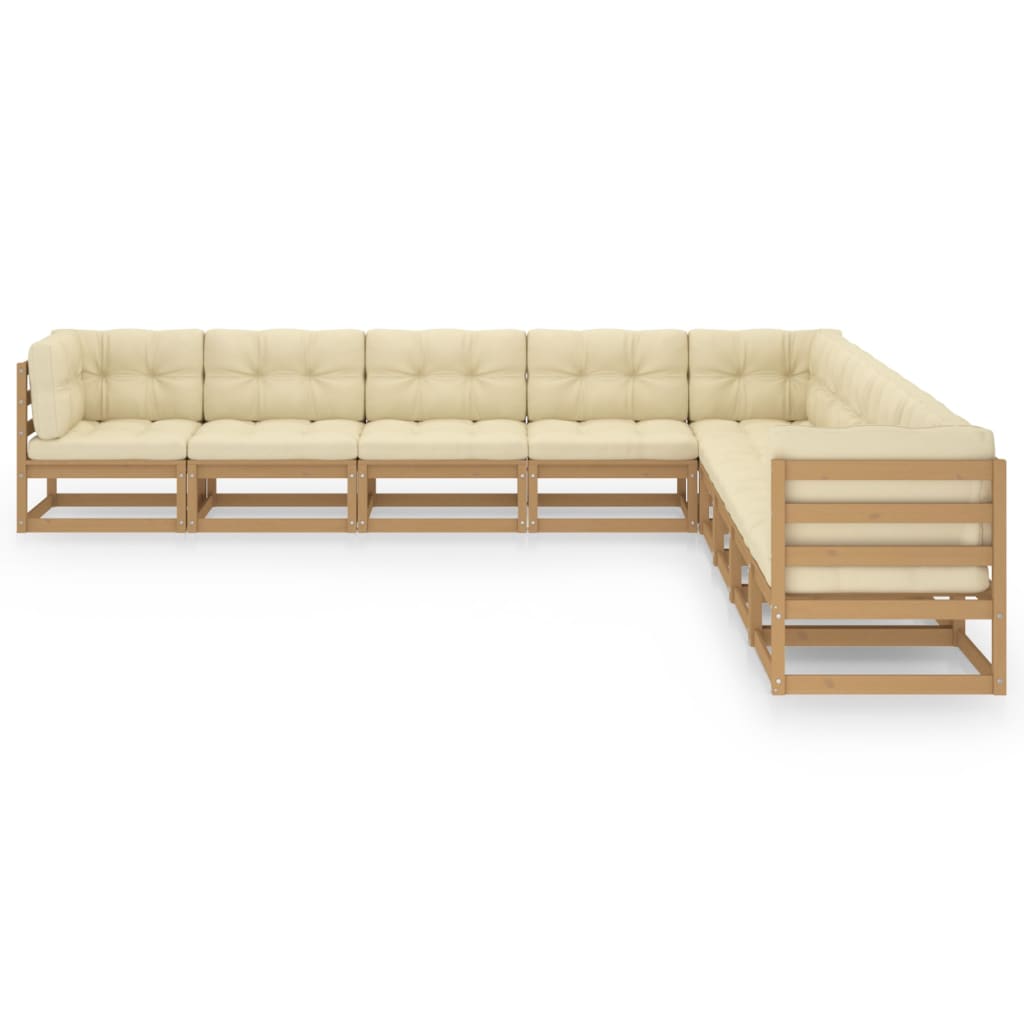 vidaXL 9-tlg. Garten-Lounge-Set Grau Kiefer Massivholz