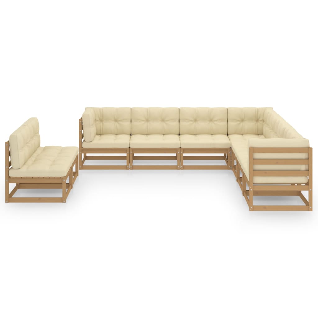 vidaXL 9-tlg. Garten-Lounge-Set Grau Kiefer Massivholz