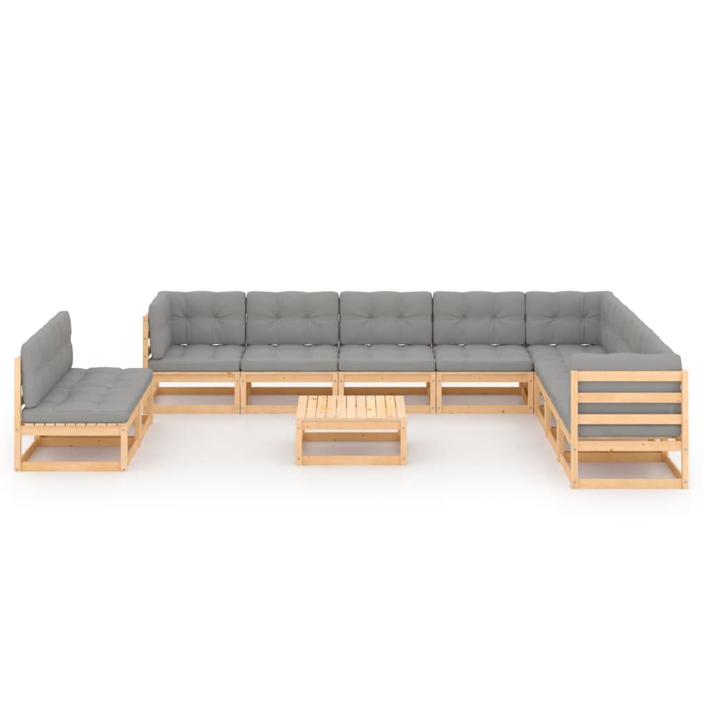 vidaXL 11-tlg. Garten-Lounge-Set Honigbraun Massivholz Kiefer