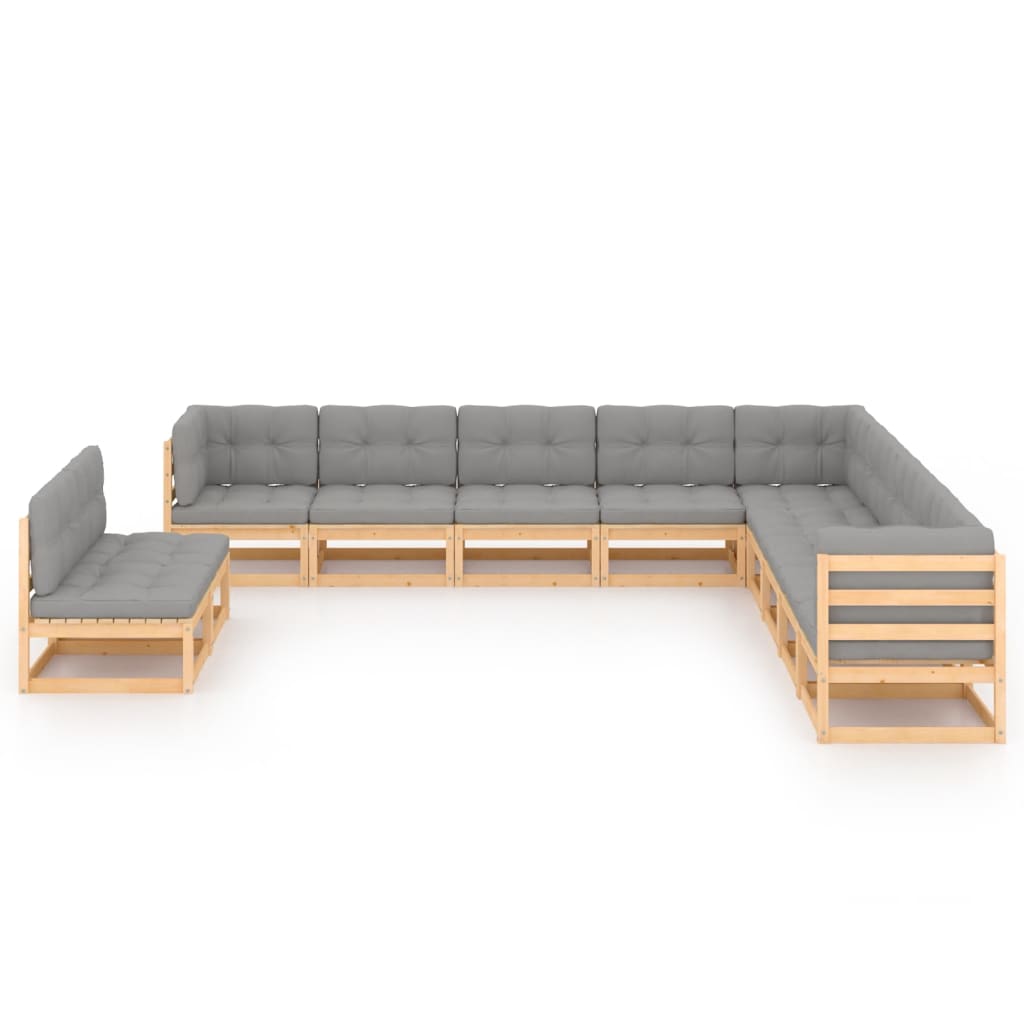 vidaXL 11-tlg. Garten-Lounge-Set Honigbraun Massivholz Kiefer