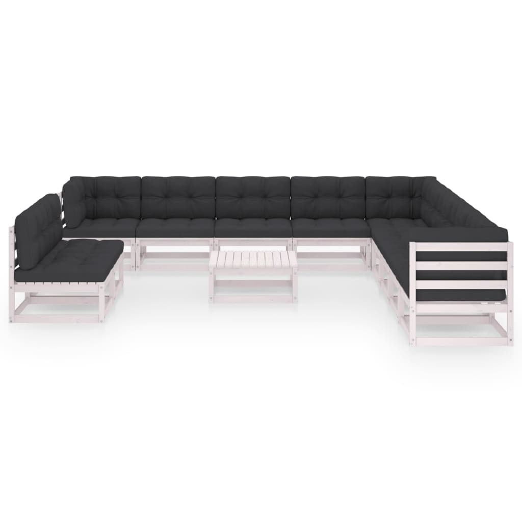 vidaXL 12-tlg. Garten-Lounge-Set Honigbraun Massivholz Kiefer