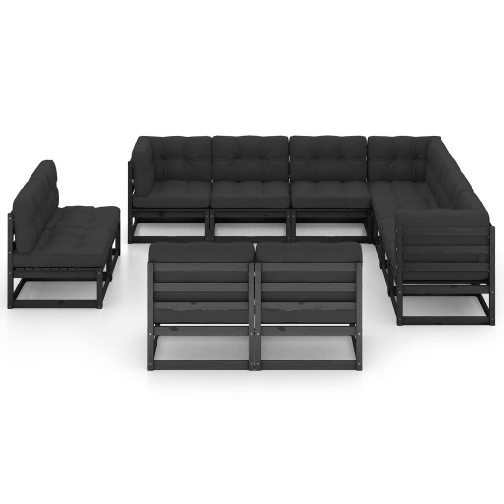 vidaXL 11-tlg. Garten-Lounge-Set Honigbraun Massivholz Kiefer