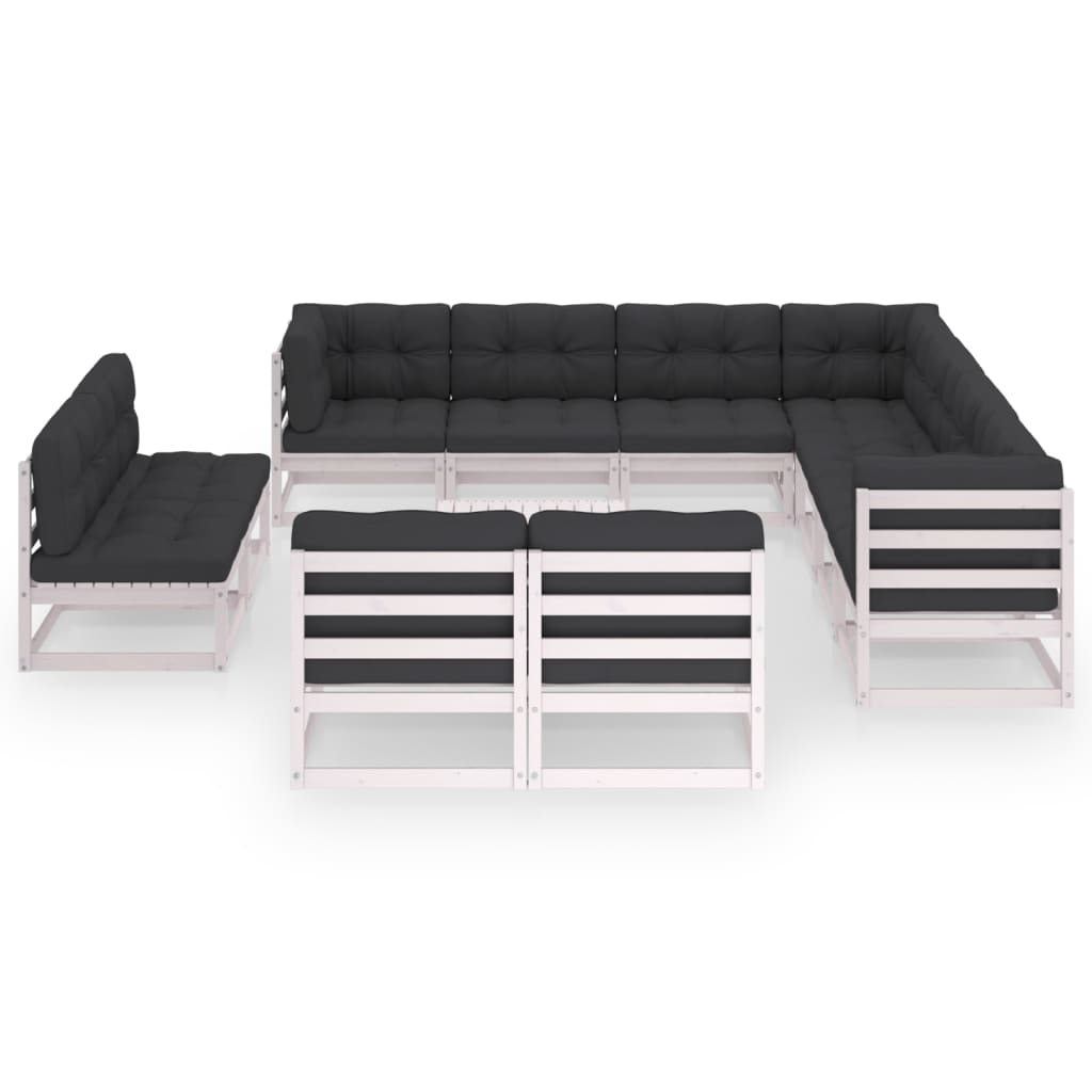 vidaXL 12-tlg. Garten-Lounge-Set Honigbraun Massivholz Kiefer