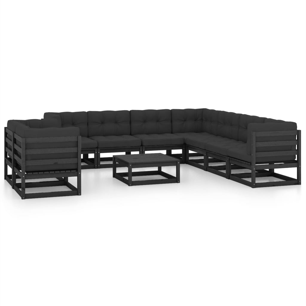 vidaXL 10-tlg. Garten-Lounge-Set Massivholz Kiefer