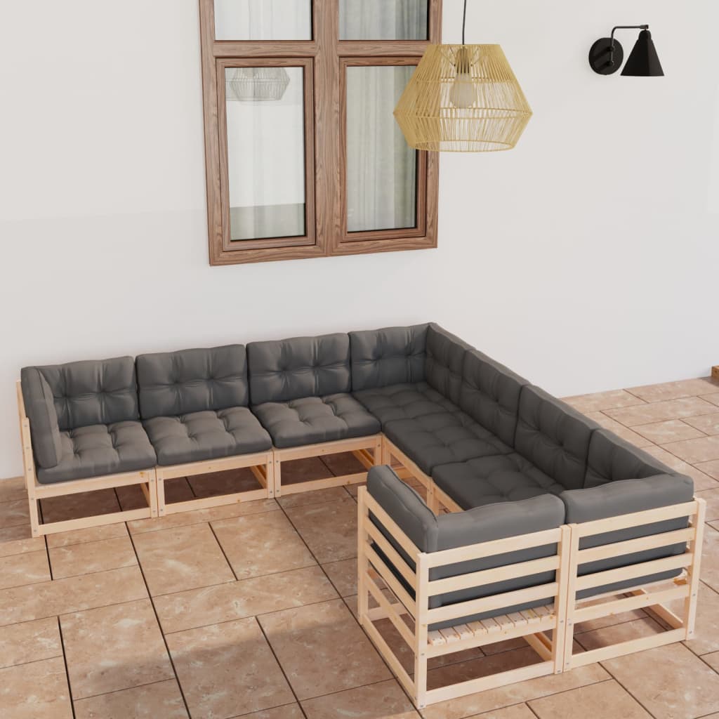 vidaXL 8-tlg. Garten-Lounge-Set Massivholz Kiefer