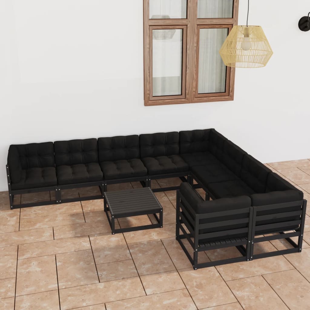 vidaXL 10-tlg. Garten-Lounge-Set Massivholz Kiefer