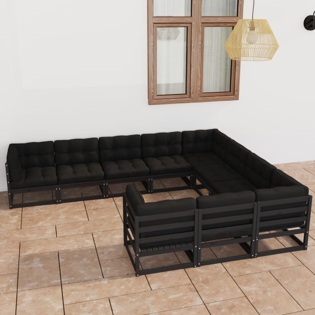 vidaXL 10-tlg. Garten-Lounge-Set Massivholz Kiefer
