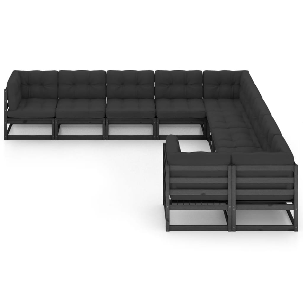 vidaXL 10-tlg. Garten-Lounge-Set Massivholz Kiefer