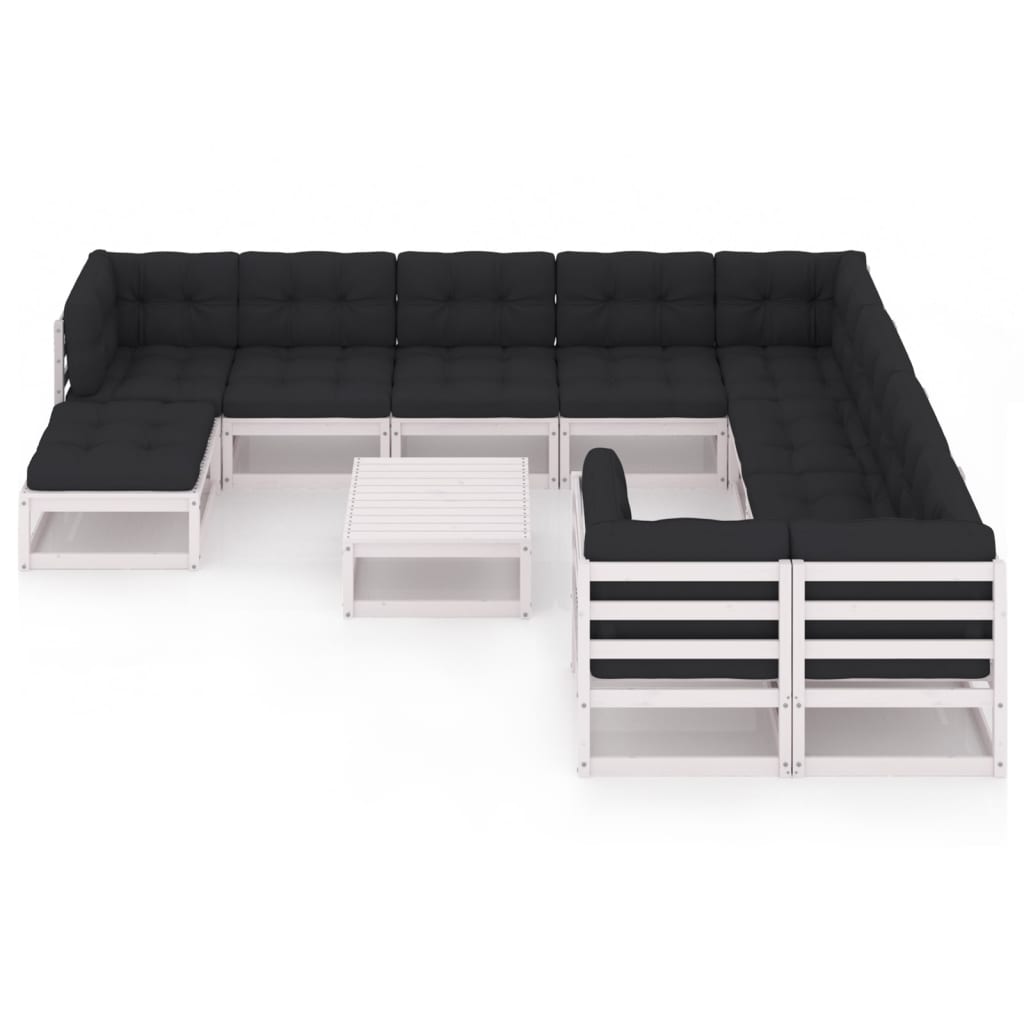 vidaXL 11-tlg. Garten-Lounge-Set Massivholz Kiefer