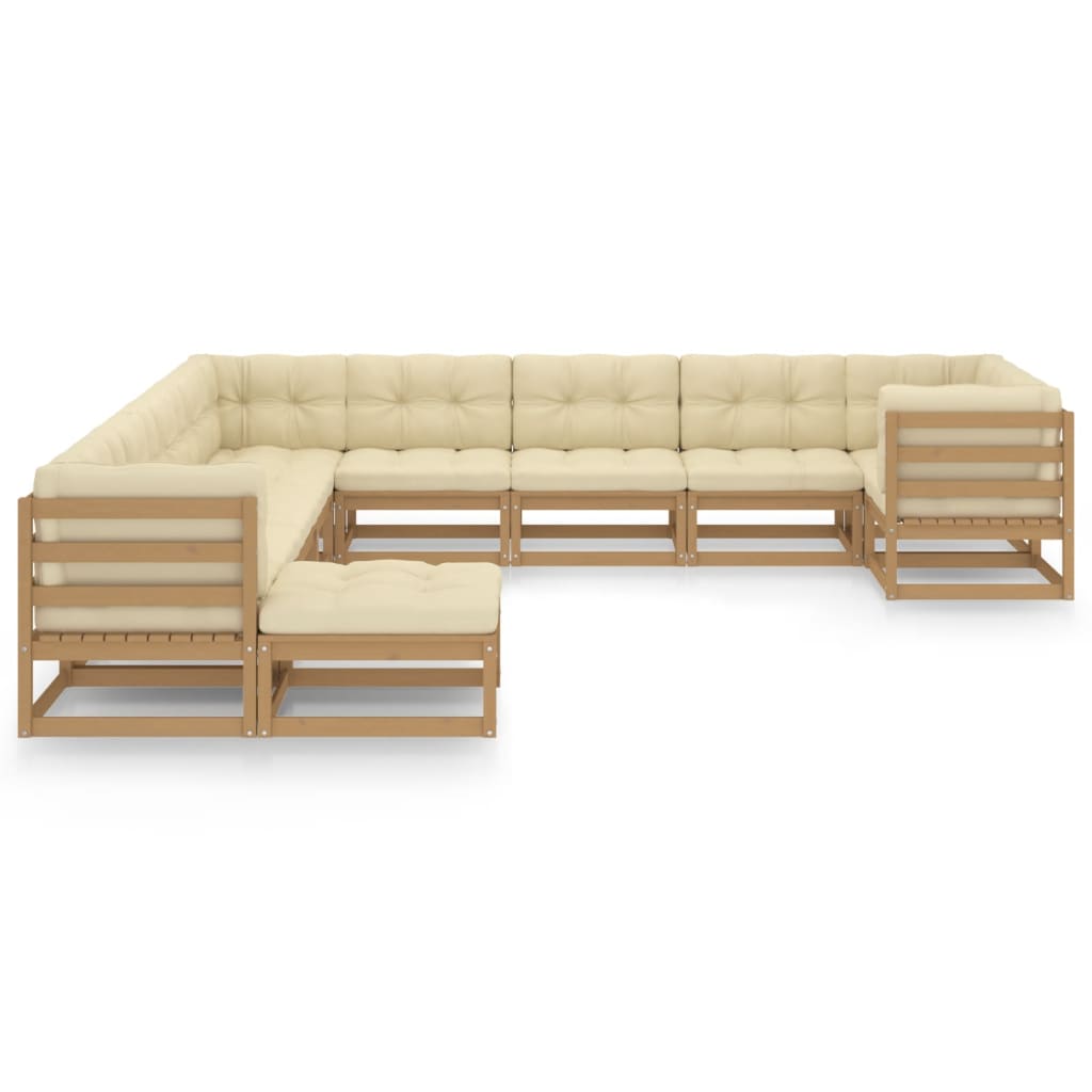 vidaXL 11-tlg. Garten-Lounge-Set Massivholz Kiefer