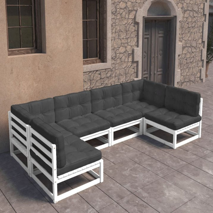 vidaXL 6-tlg. Garten-Lounge-Set Massivholz Kiefer