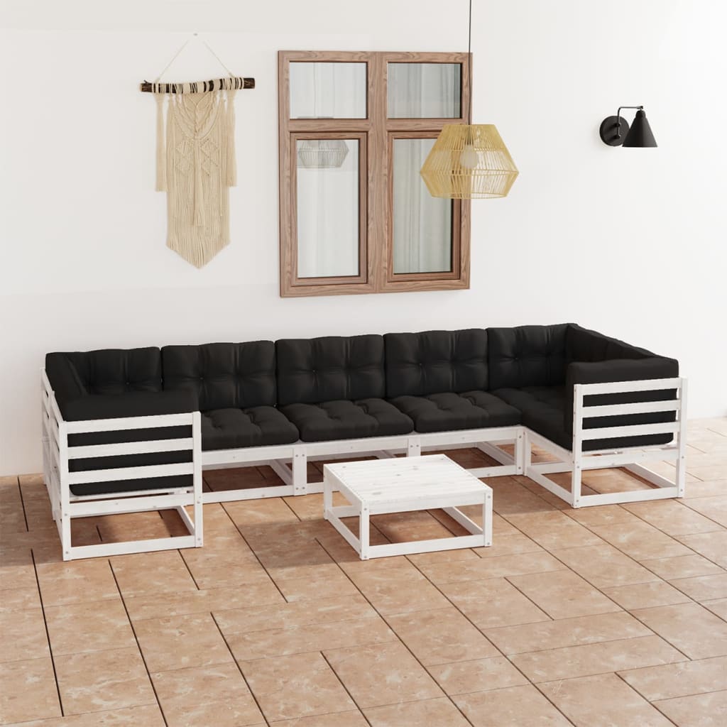 vidaXL 8-tlg. Garten-Lounge-Set Massivholz Kiefer