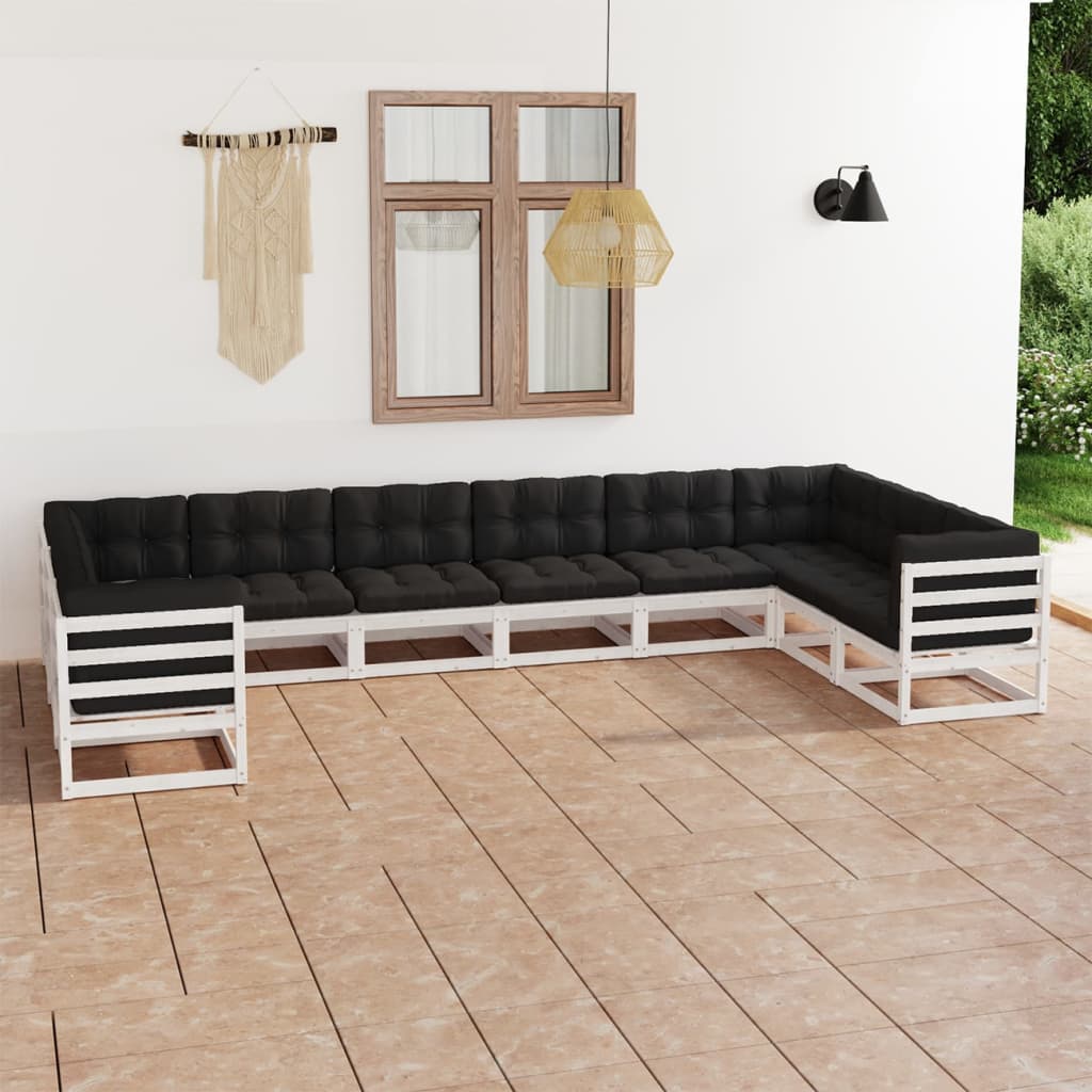 vidaXL 10-tlg. Garten-Lounge-Set Massivholz Kiefer