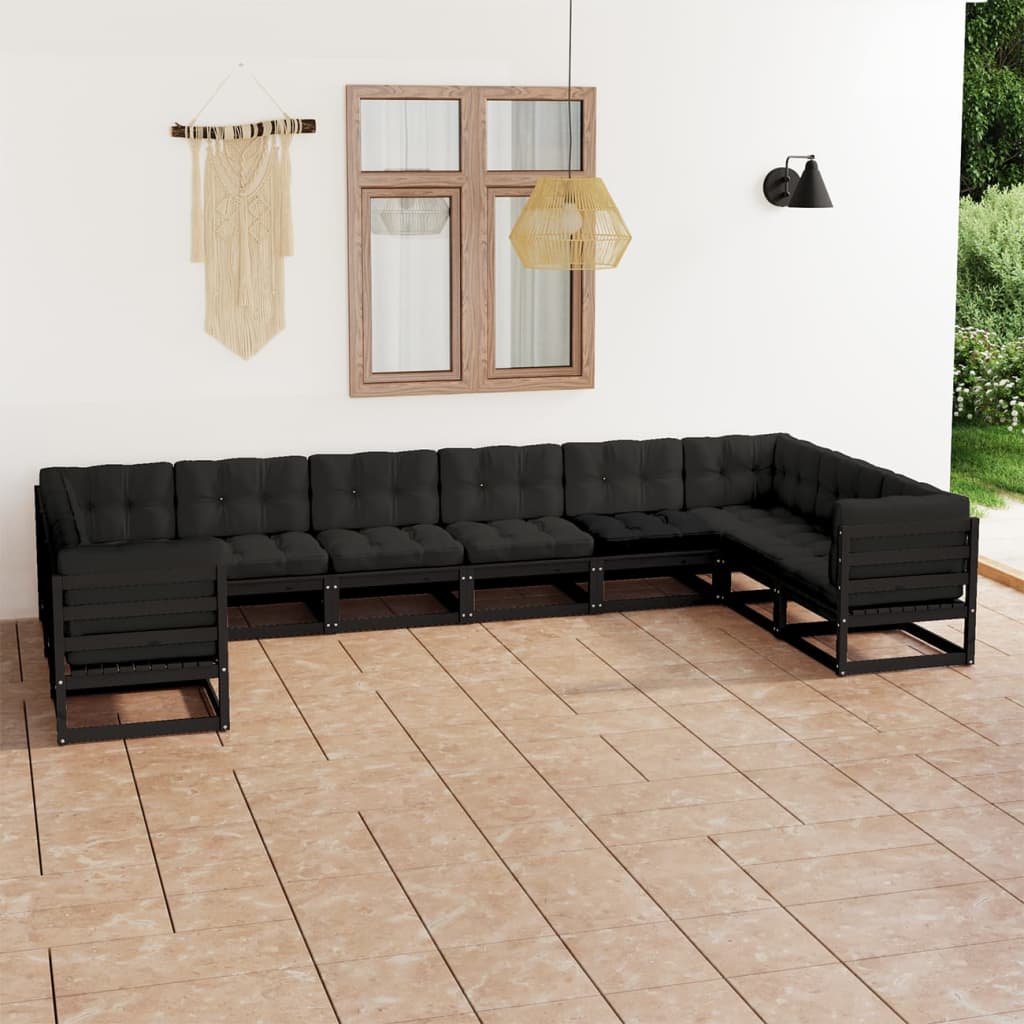 vidaXL 10-tlg. Garten-Lounge-Set Massivholz Kiefer