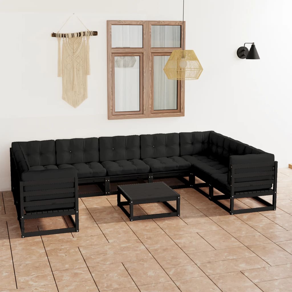 vidaXL 10-tlg. Garten-Lounge-Set Massivholz Kiefer