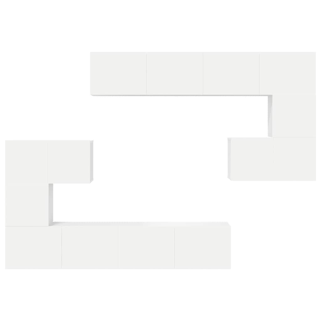 vidaXL 8-tlg. TV-Schrank-Set Weiß Holzwerkstoff