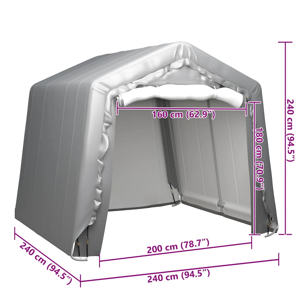 vidaXL Lagerzelt 240x240 cm Stahl Grau