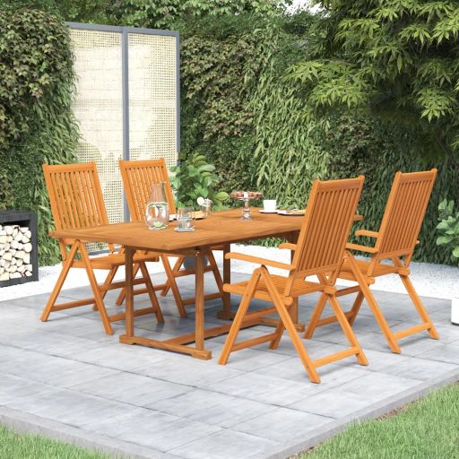 vidaXL 5-tlg. Garten-Essgruppe Massivholz Akazie 150-200 cm