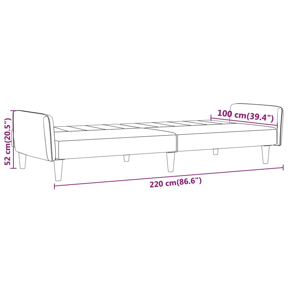 vidaXL Schlafsofa 2-Sitzer mit Hocker Gelb Samt