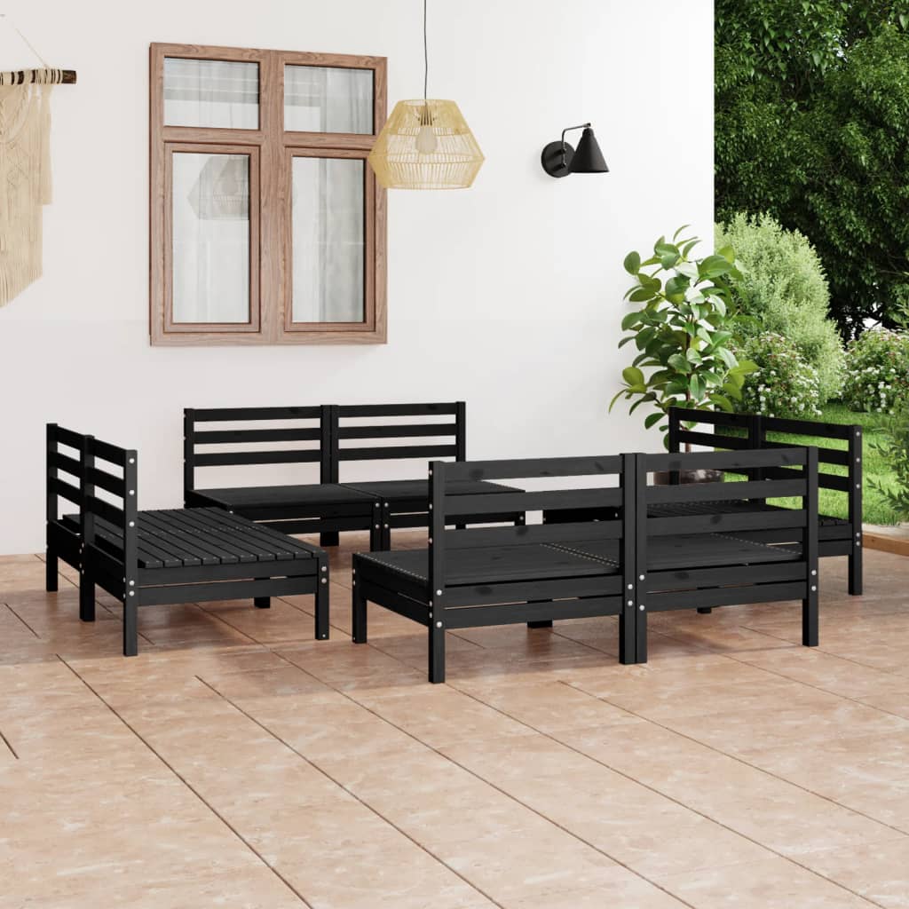 vidaXL 8-tlg. Garten-Lounge-Set Massivholz Kiefer
