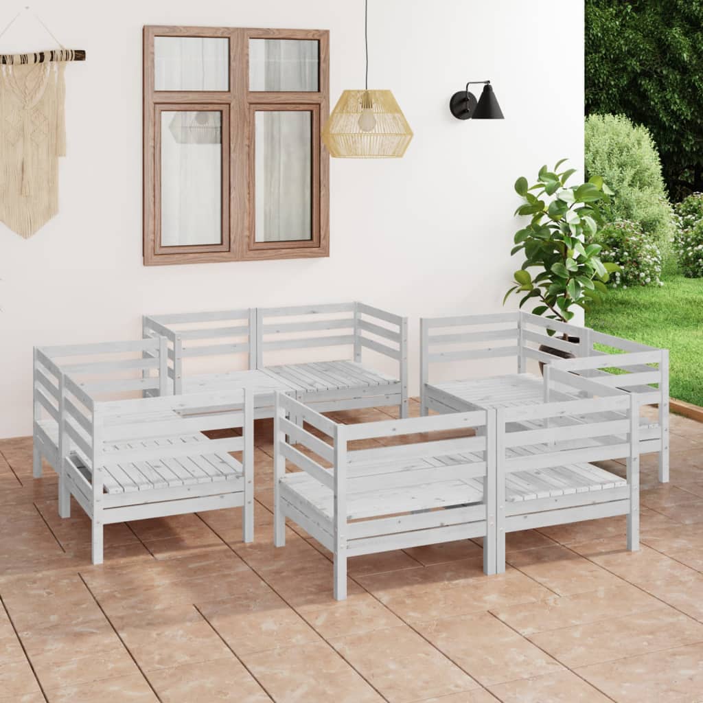 vidaXL 8-tlg. Garten-Lounge-Set Massivholz Kiefer