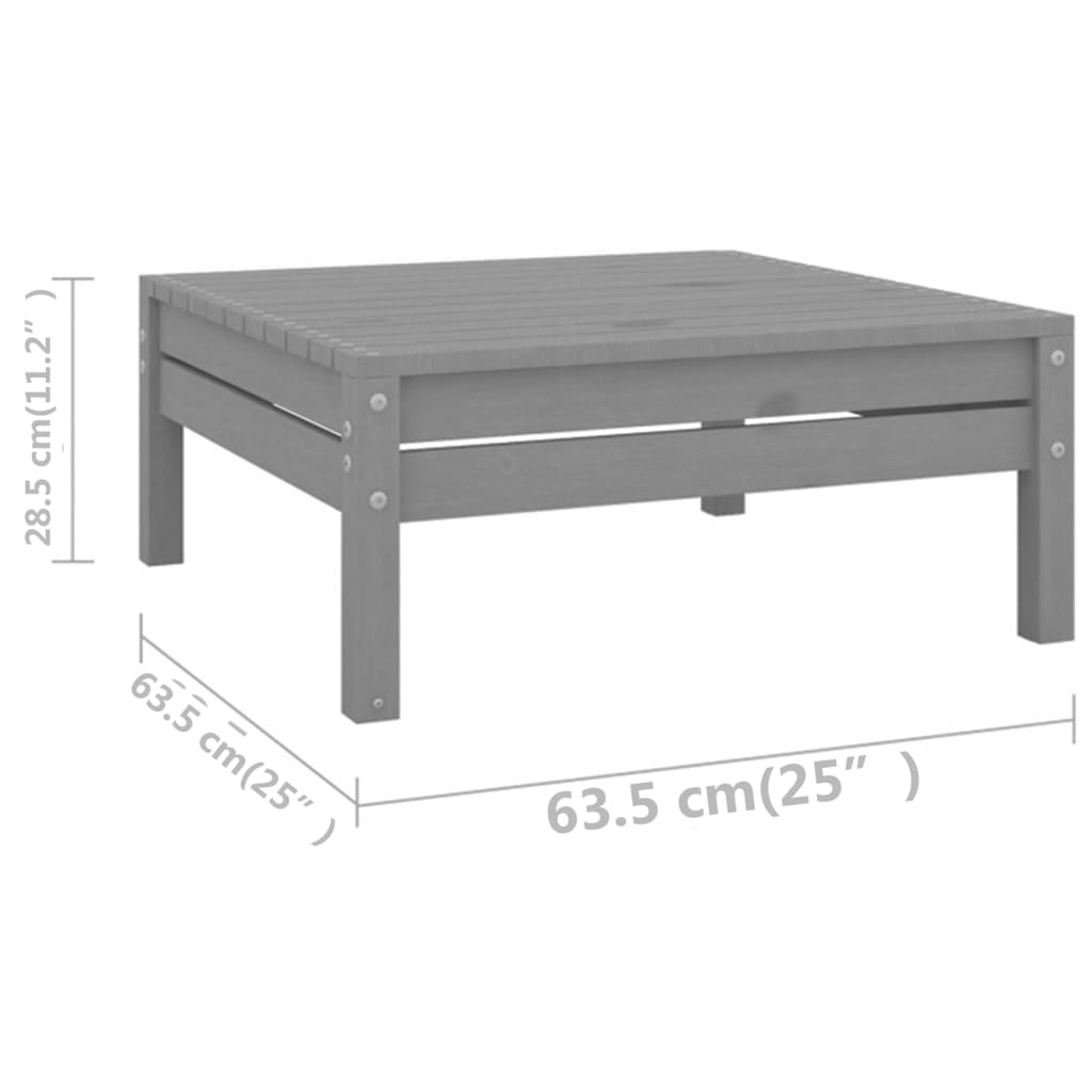 vidaXL 13-tlg. Garten-Lounge-Set Grau Kiefer Massivholz