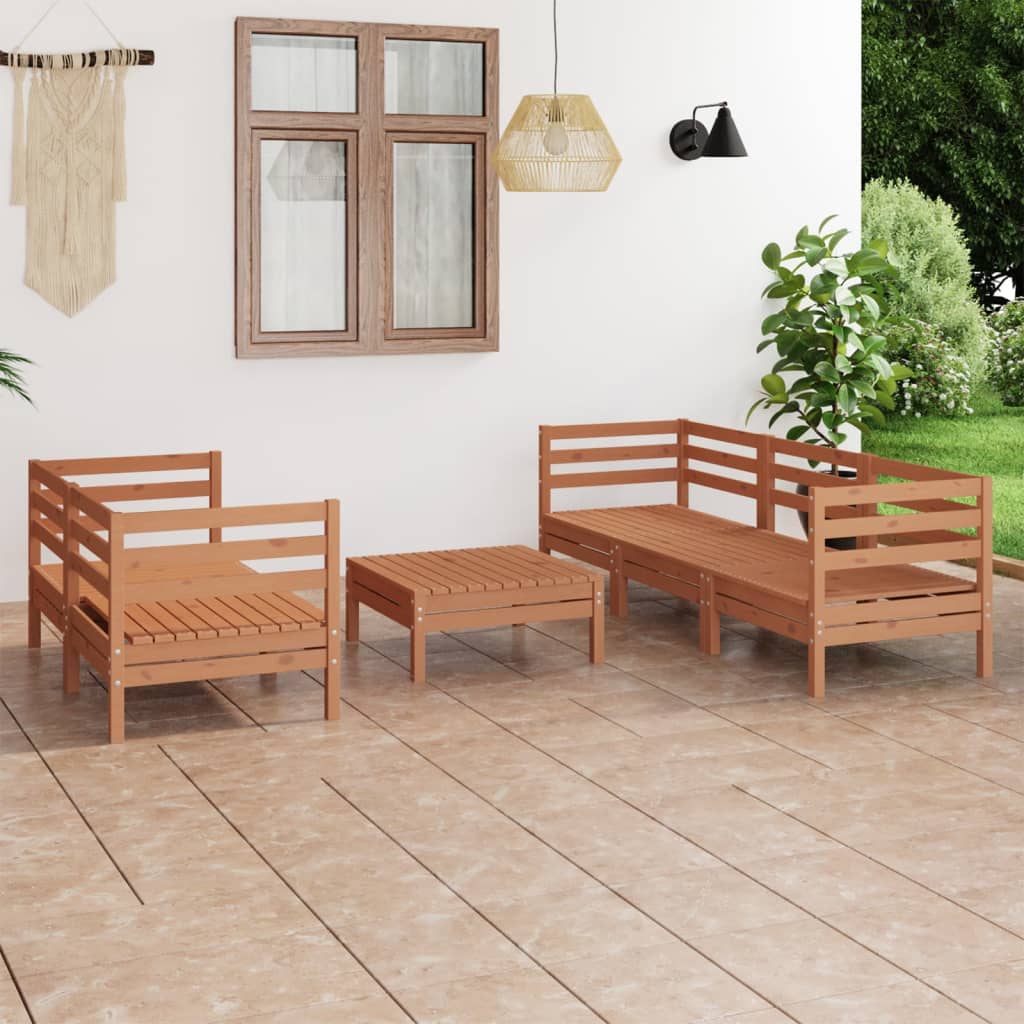 vidaXL 6-tlg. Garten-Lounge-Set Kiefer Massivholz