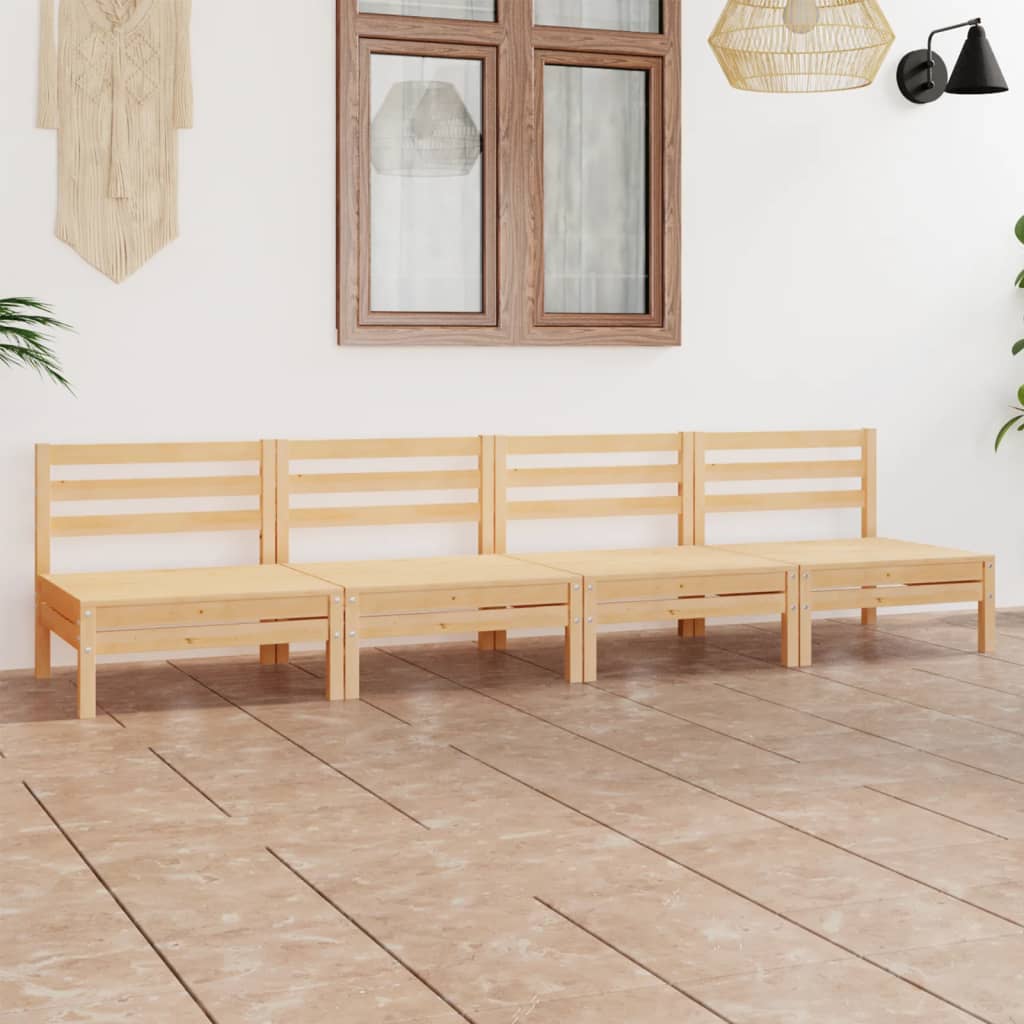 vidaXL 4-tlg. Garten-Lounge-Set Kiefer Massivholz