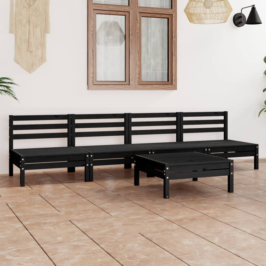 vidaXL 5-tlg. Garten-Lounge-Set Kiefer Massivholz