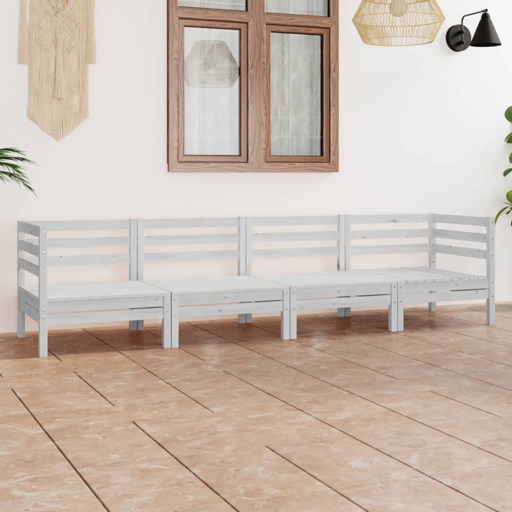 vidaXL 4-tlg. Garten-Lounge-Set Kiefer Massivholz