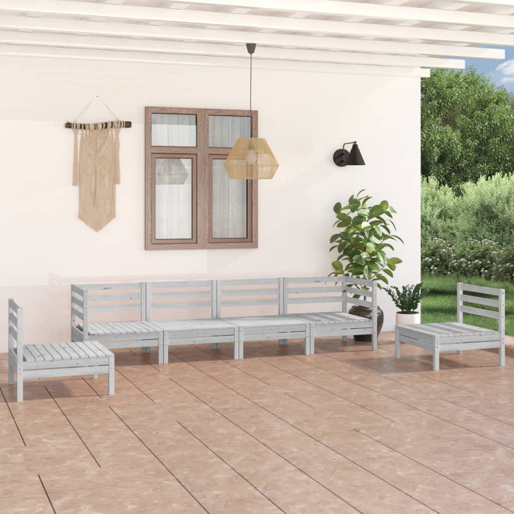 vidaXL 6-tlg. Garten-Lounge-Set Kiefer Massivholz