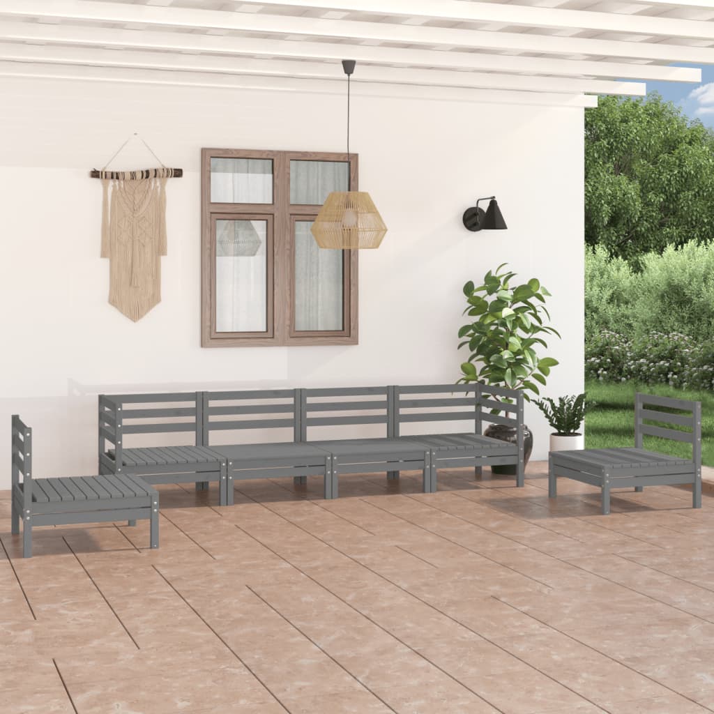 vidaXL 6-tlg. Garten-Lounge-Set Kiefer Massivholz